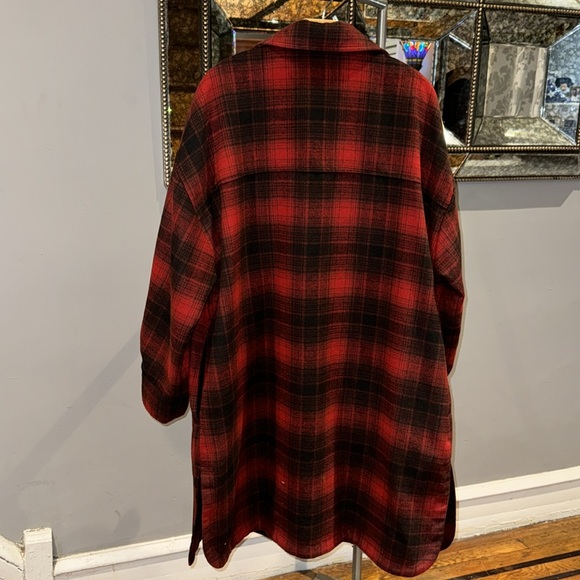 Banana Republic Long red plaid flannel Shacket Size XL - Picture 8 of 10